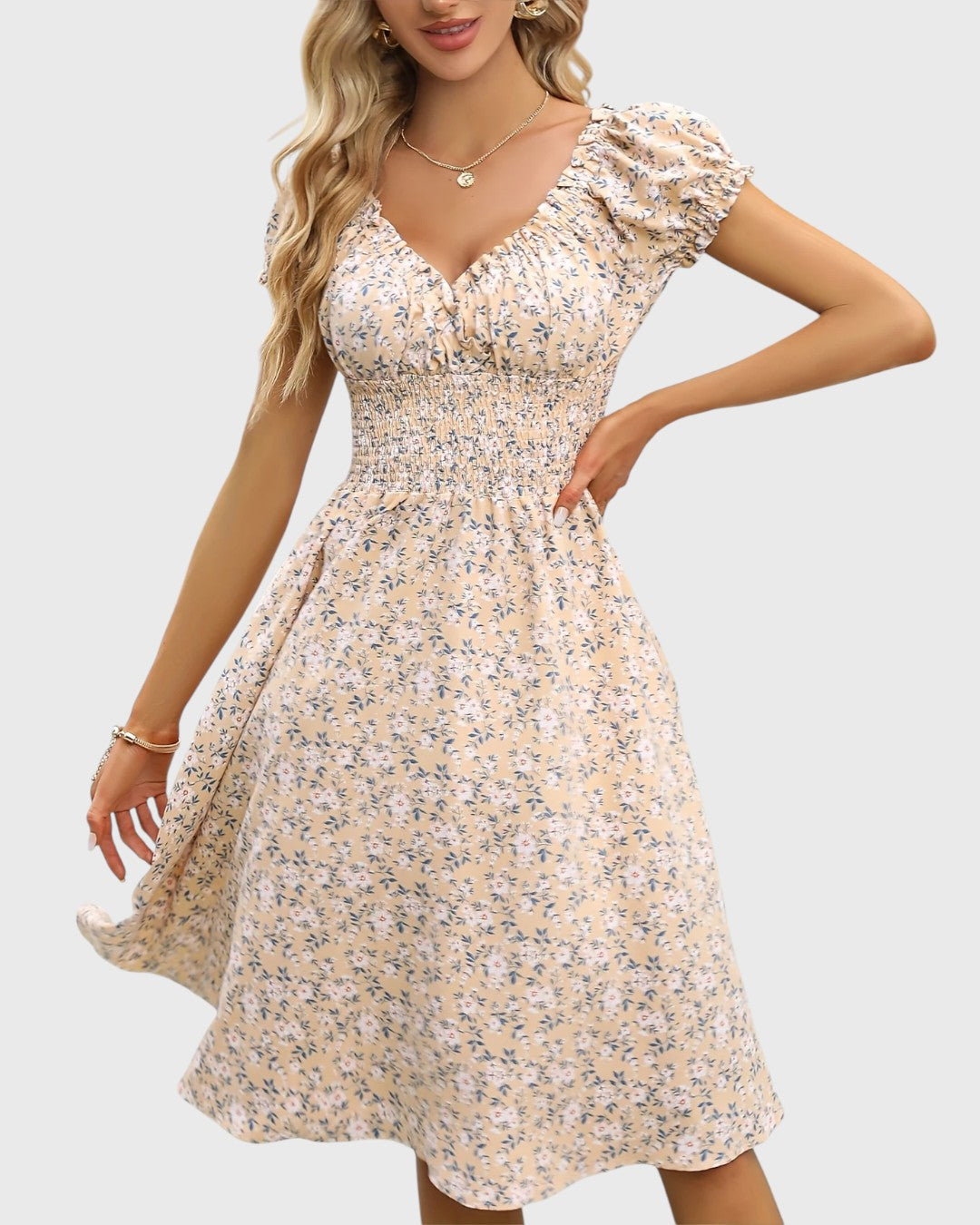 Angelique™ | Midi Jurk met Bloemenprint