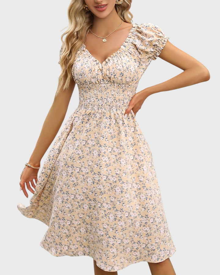 Angelique™ | Midi Jurk met Bloemenprint