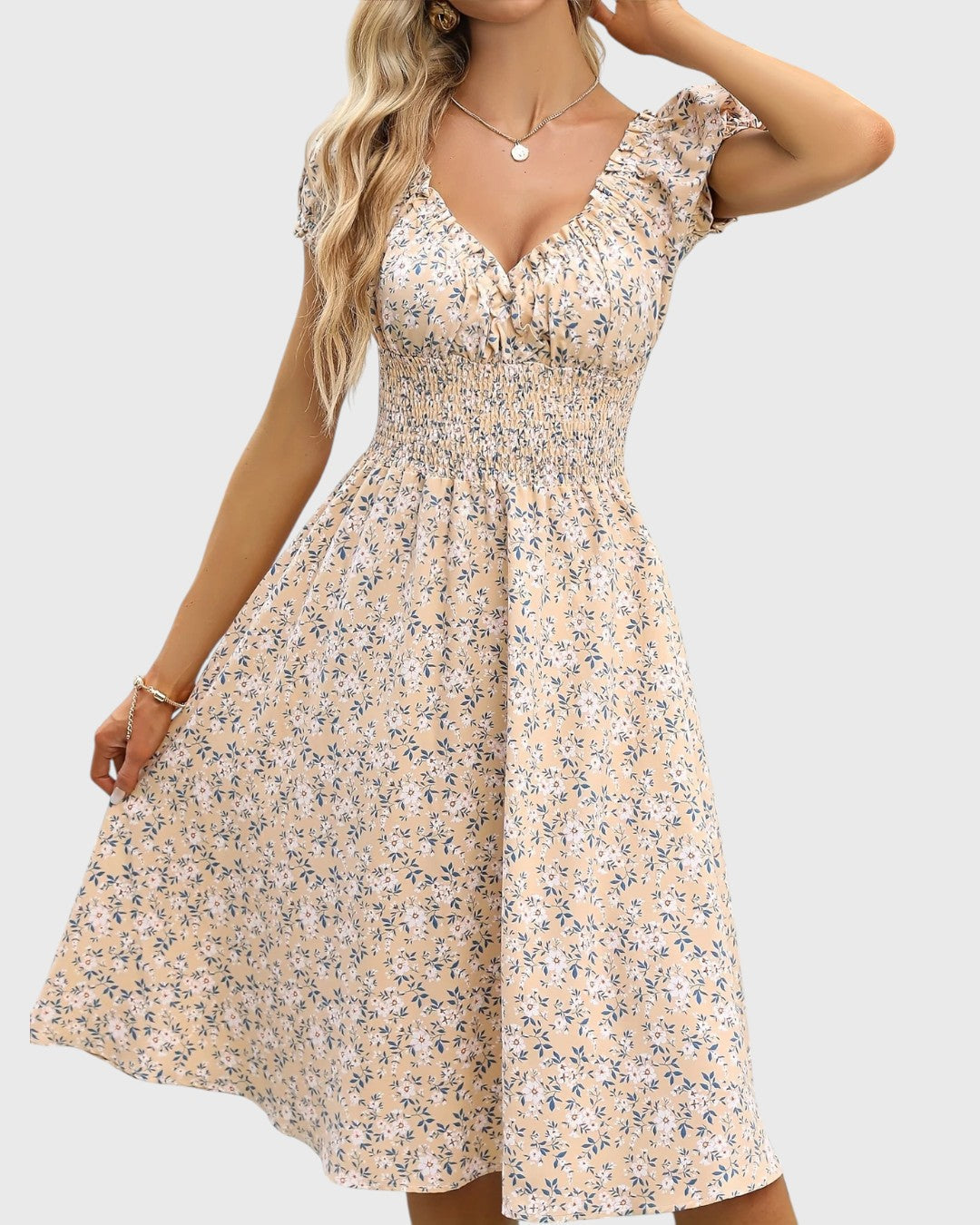 Angelique™ | Midi Jurk met Bloemenprint