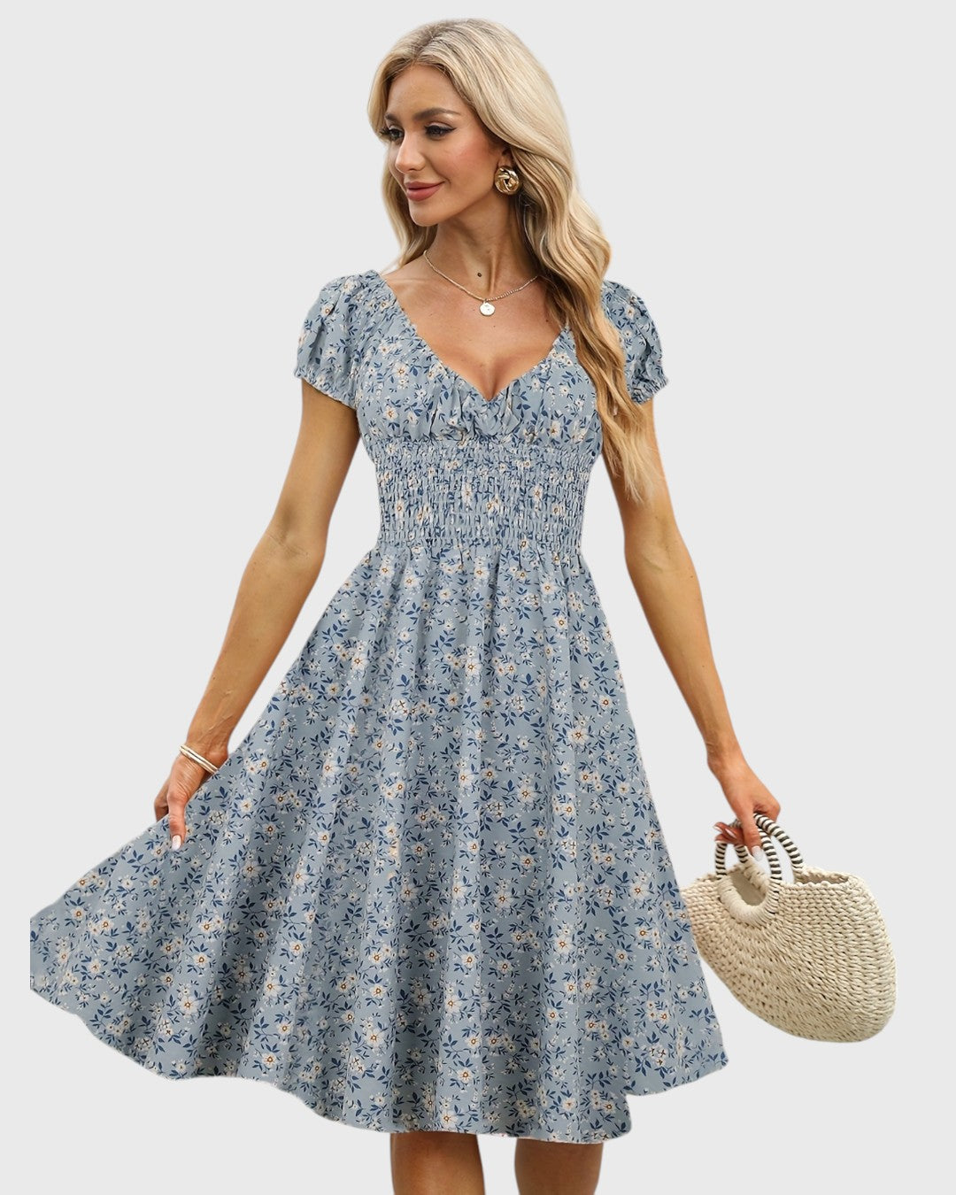 Angelique™ | Midi Jurk met Bloemenprint