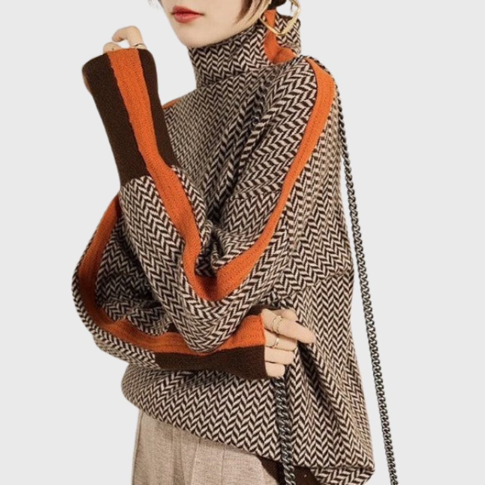 Linda | Striped High-Neck Sweater