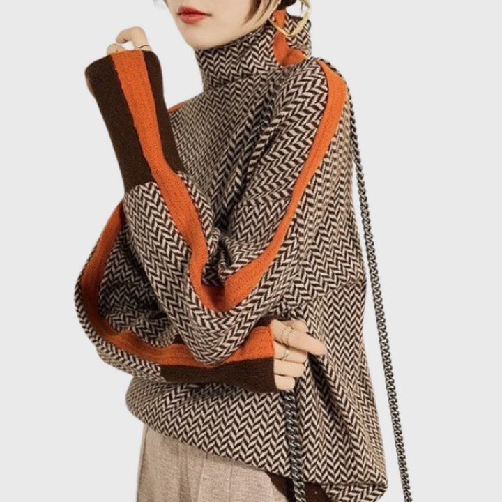 Linda | Striped High-Neck Sweater