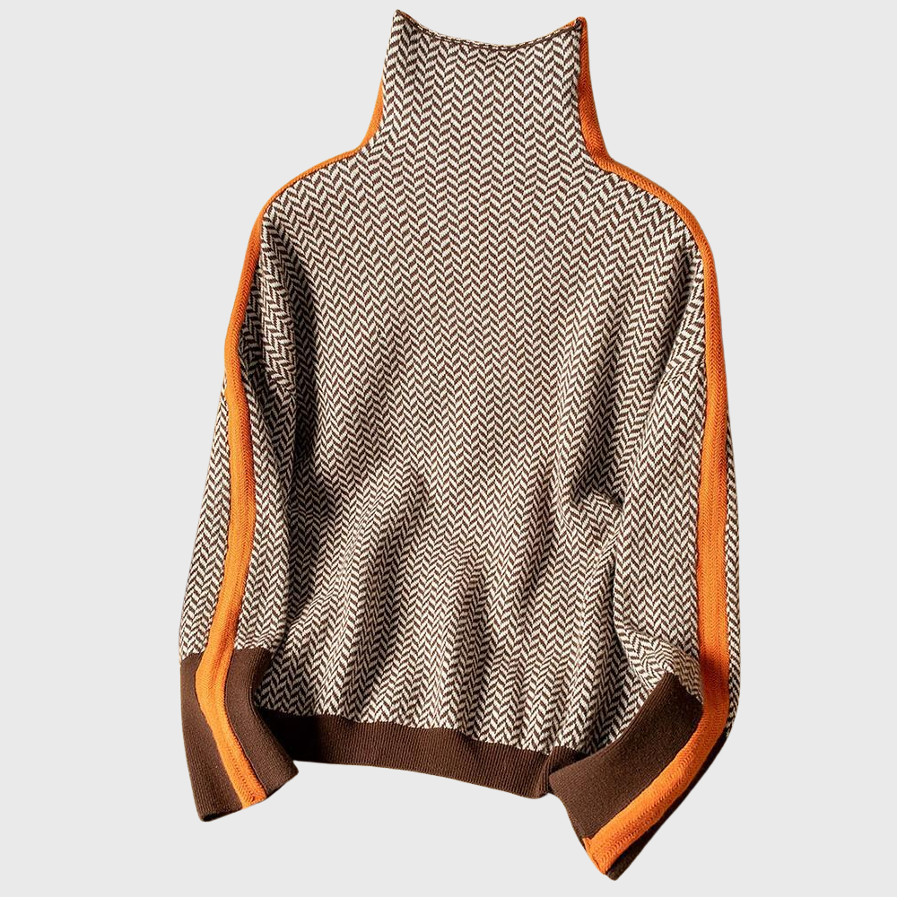 Linda | Striped High-Neck Sweater