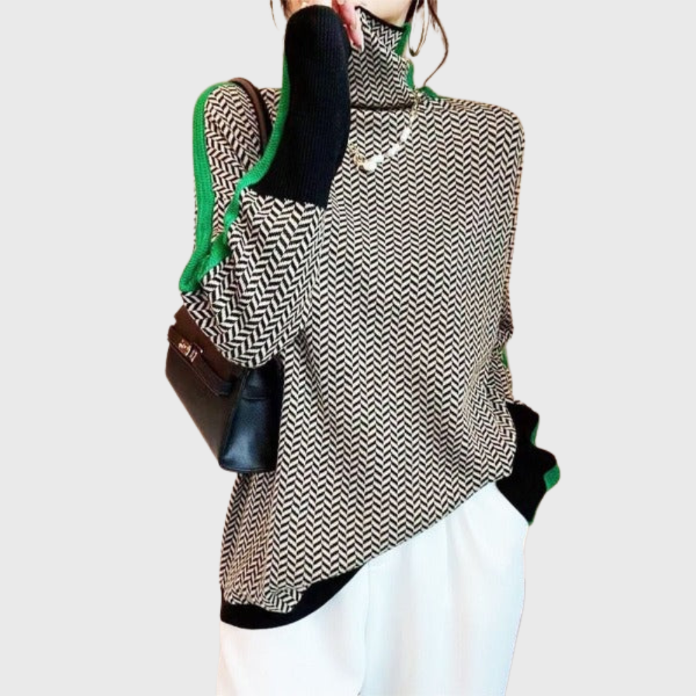 Linda | Striped High-Neck Sweater