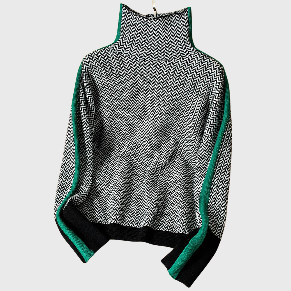 Linda | Striped High-Neck Sweater