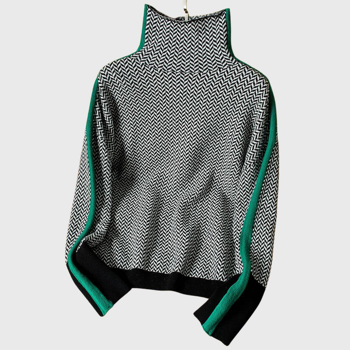 Linda | Striped High-Neck Sweater