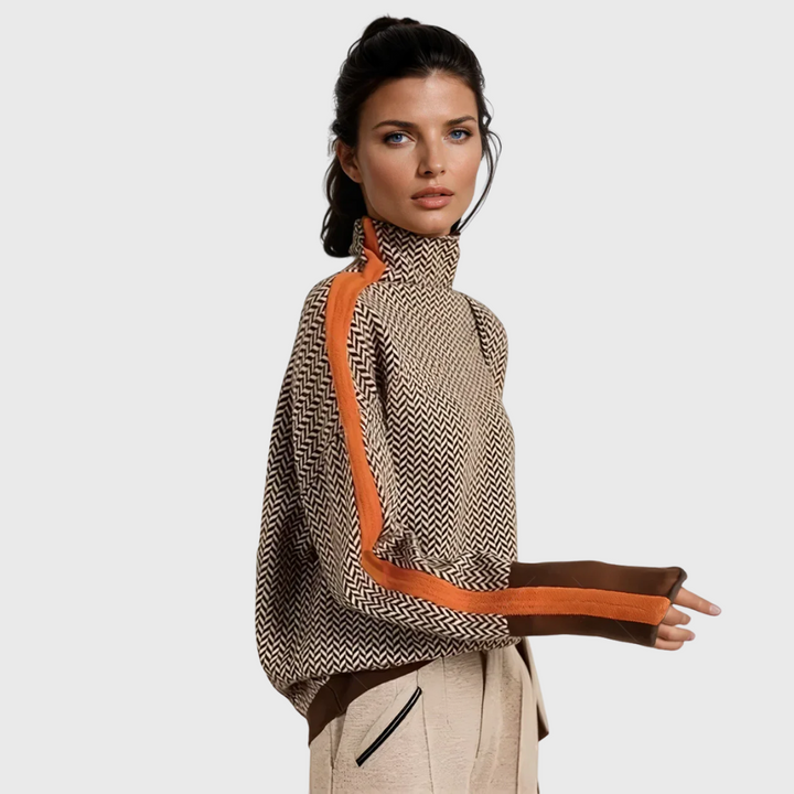 Linda | Striped High-Neck Sweater