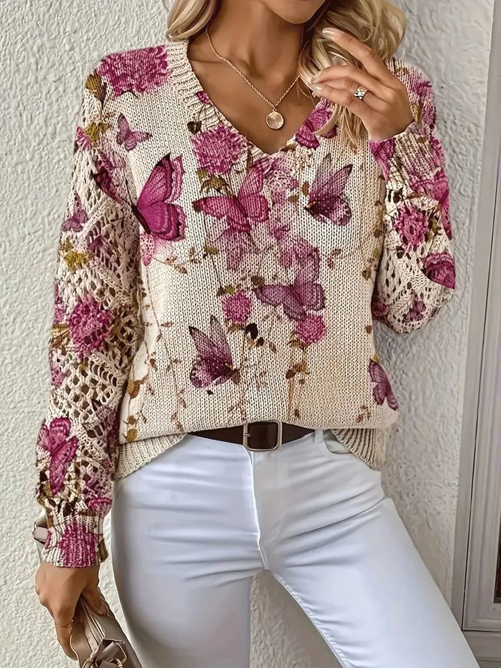 Amelie | Elegante trui met bloemendessin