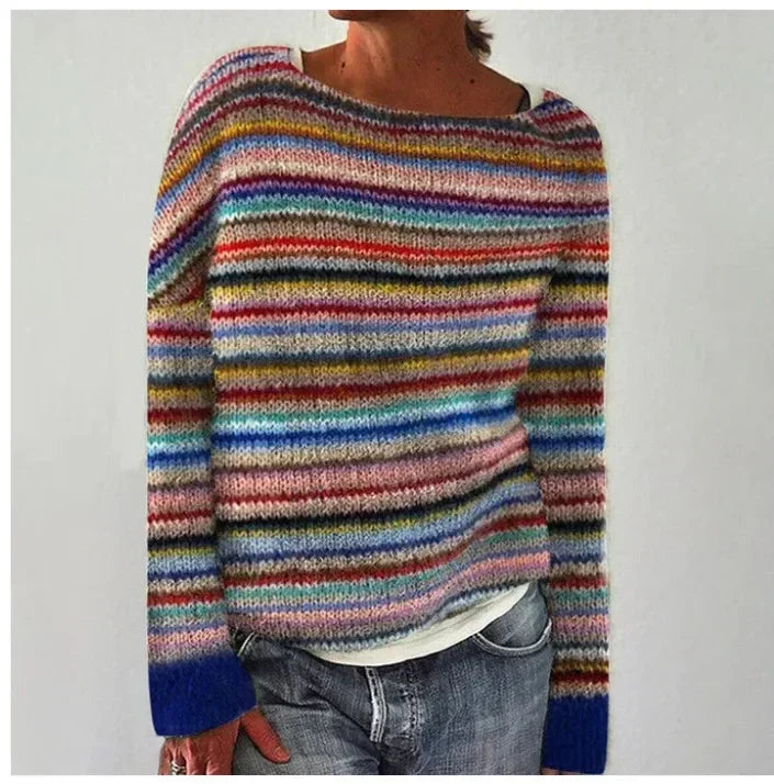 Colleen |  Knit Sweater with Printed Design