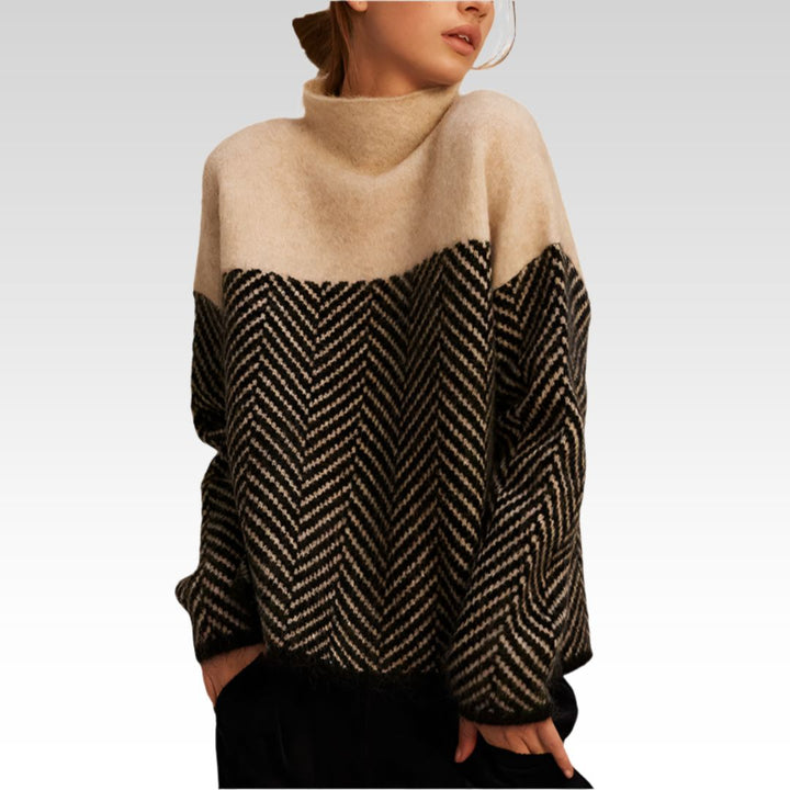 Marilyn | Herringbone Knit Sweater with Luxurious Softness