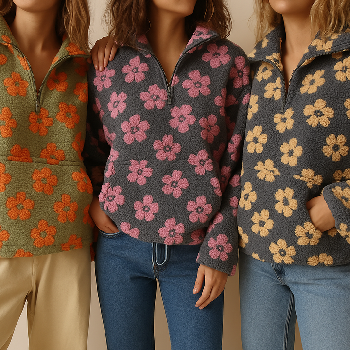Marilyn | Floral Knit Sweater with Soft Warmth