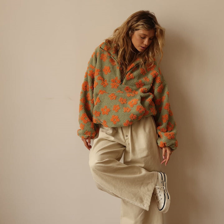 Marilyn | Floral Knit Sweater with Soft Warmth